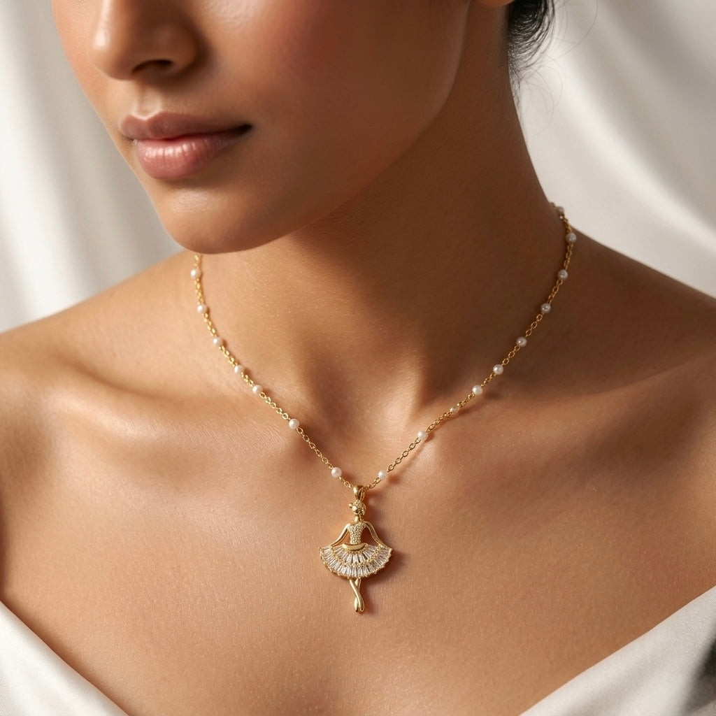 Ballerina Pearl Pendant Necklace
